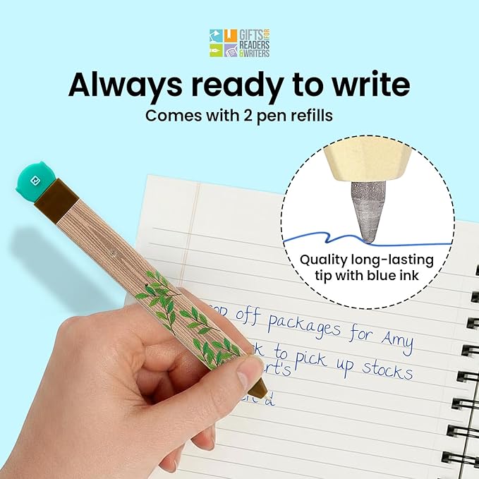 Gifts for Readers & Writers Pen Bookmark, Page Marker & Flat Writing Pen for Journal Notebook & Planner, Penmark Reading Accessory for Making Book Annotations, Owl