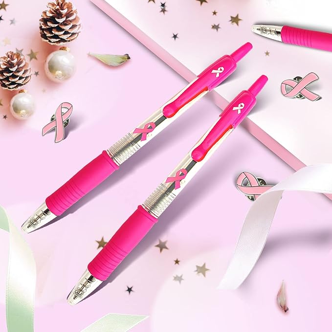 Total 82 Pcs Breast Cancer Awareness Accessories Pink Ribbon Stuff Support for Breast Cancer Survivors, Giveaways on Pink Theme Campaigns Sports Tournaments