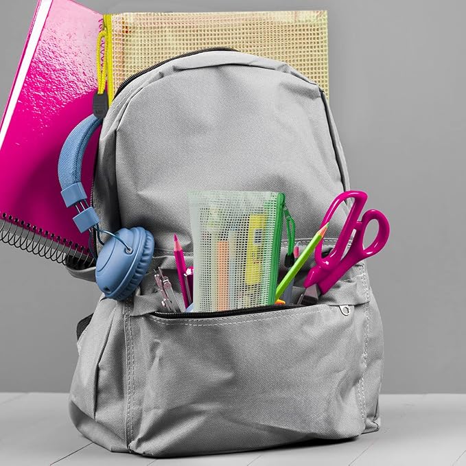 12 Pack Document Zipper Pouch Travel File Mesh Bags A4 A5 A6 Size School Office Supplies Colors Plastic Bag for Storage Waterproof Zip Folders Cosmetics Pouches Letter Pencil PVC Organizing for Home