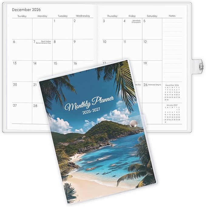 KONVINIT 2025-2027 Monthly Planner, 30 Months Calendar 2026 Planner - Runs From July 2025 Until December 2027, 5.9'' x 8.4'', Blue Monthly Planner 2025-2027 for Office Supplies