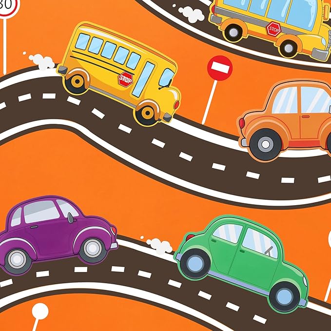 45 Pieces Colorful Cars and School Bus Cutouts Car Bulletin Board Bus Name Tags School Bulletin Board Cutouts Decorations for Classroom Preschool, 9 Styles