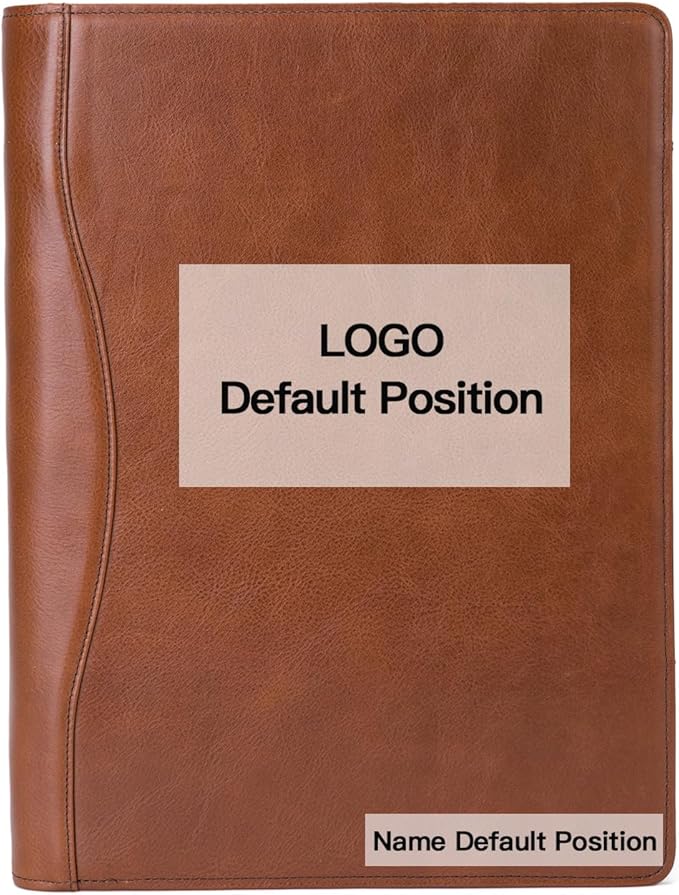 Personalized Genuine Leather 3 Ring Binder, Custom Engraved 8.5 x 11 Letter Size Folio with Pen Holder, Soft Notebook Portfolio Cover, Notepad Padfolio Organizer for Meeting, Brown, Oil Tanned