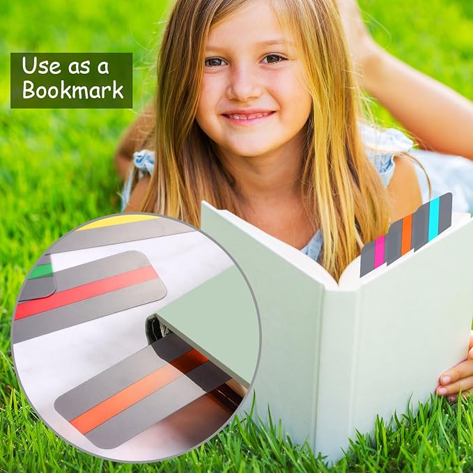 Zonon 24 Pieces Guided Reading Highlight Strips with 2 Sizes Colored Overlay Highlight Bookmarks for Children and Teacher Supply Guided(12 Standard Size and 12 Large Size)