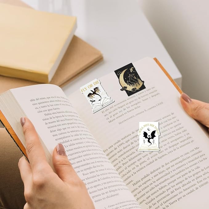 Dragon Magnetic Bookmark Gift - 8 PCs Fantasy Cool Unique Funny Book Mark Magnets Page Markers for Reading Women Men Kids Novel Fans Book Lovers Students Birthday Graduation School