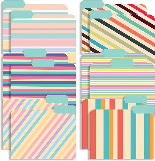 Decorative 1/3 Cut Tab File Folders (Stripes)