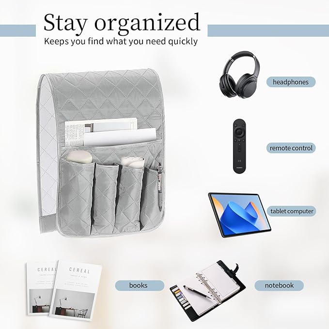 This 32-inch sofa armrest storage bag is suitable for sofas, recliners, and bedside use, providing convenient storage and organization.