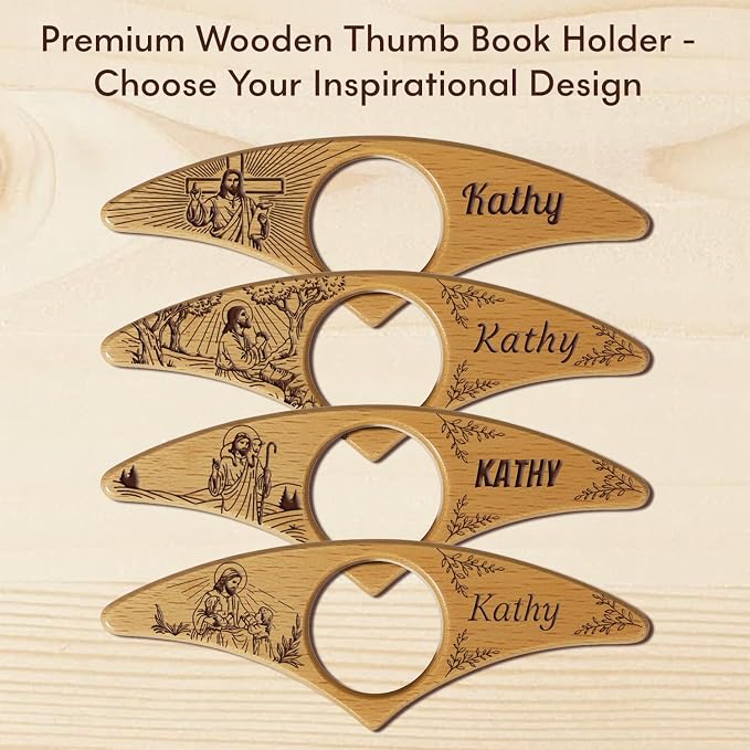Custom Book Page Holder, Thumb Book Page Holder, Personalized Wooden Page Holder for Reading, Gifts for Book Lovers Teachers Appreciation Gifts on Birthday (Style 4)
