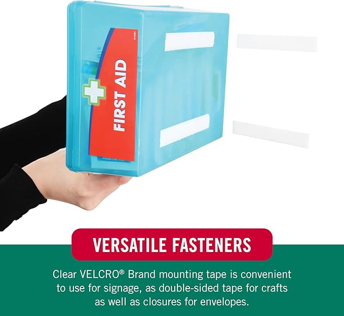 VELCRO Brand - Thin Clear Fasteners | Perfect for Home or Office | 18in x 3/4in Tape