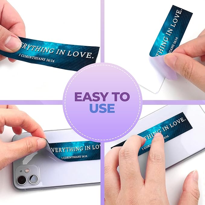Christian Sensory Stickers for Anxiety Relief – 60 Scripture-Based Fidget Strips with Keychains for Calm, Focus, and Bible Study