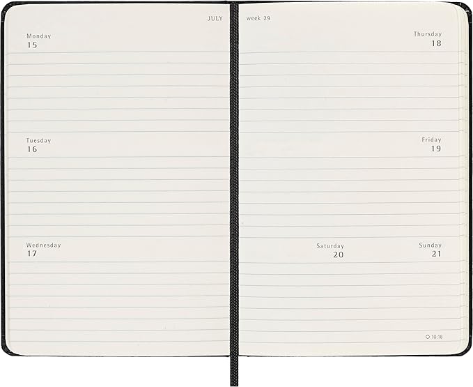 Moleskine 2023-2024 Weekly Horizontal Planner, 18M, Pocket, Black, Hard Cover (3.5 x 5.5)
