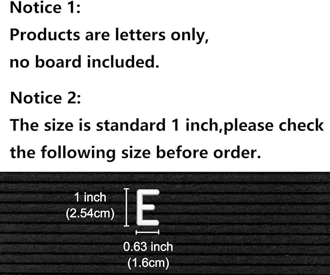 Felt Letter Board Letters Set - Pre-cut 378pcs Standard 1inch White Letters Only (No Board Included)