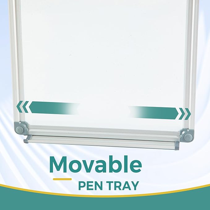 36" x 12" Magnetic Dry Erase Board, Long Narrow Whiteboard for Wall, Vertical or Horizontal Hanging, Small Slim White Board for Kitchen, Office Cubicle & to-Do Lists, Silver Aluminum Frame