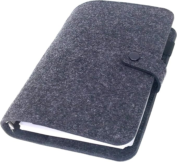 A5 Felt Binder with Pages & Binder Pocket Set Black BW
