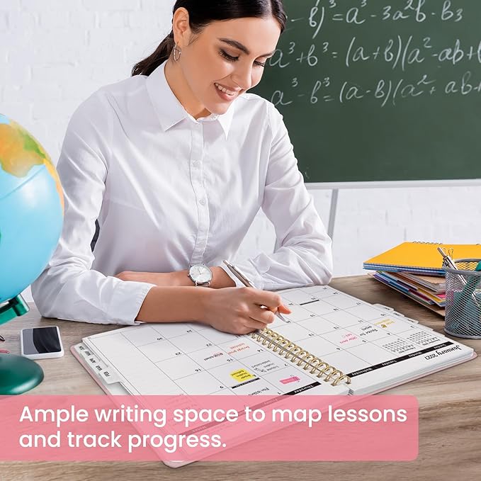 8.5" x 11" Academic Planner 2026-2027, Weekly & Monthly Calendar Planner Book, July 2026 – June 2027, Large Hardcover Organizer with Tabs, Perfect for Teachers, Students, Women & Men – A4, Pink