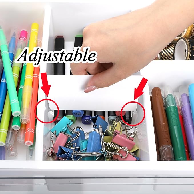 Tebery 2 Tier Plastic Craft Storage Organizer, Clear Foldable Arts Supply Container Box with Adjustable Dividers, Portable Sewing Tools Bin with Lids and Handle for Home, Office, Travel