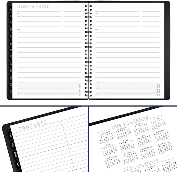 AT-A-GLANCE 2025 Planner, Monthly, 7" x 8-3/4", Medium, Contemporary, Black (70120X0525)
