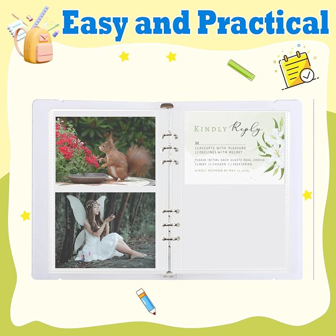 3x5 Index Card Holder, 50 Pcs Index Card Binder Notecard Organizer Booklet Folder for Recipe, Flash Cards and Recipe Cards, Indexcard Notecard Storage Solution, Notecards for Studying
