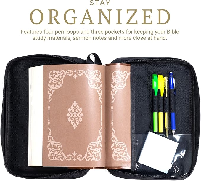 Divinity Boutique, Canvas Bible Case - Black Bible Cover for Men and Women - for Compact, X-Large and XX-Large Books