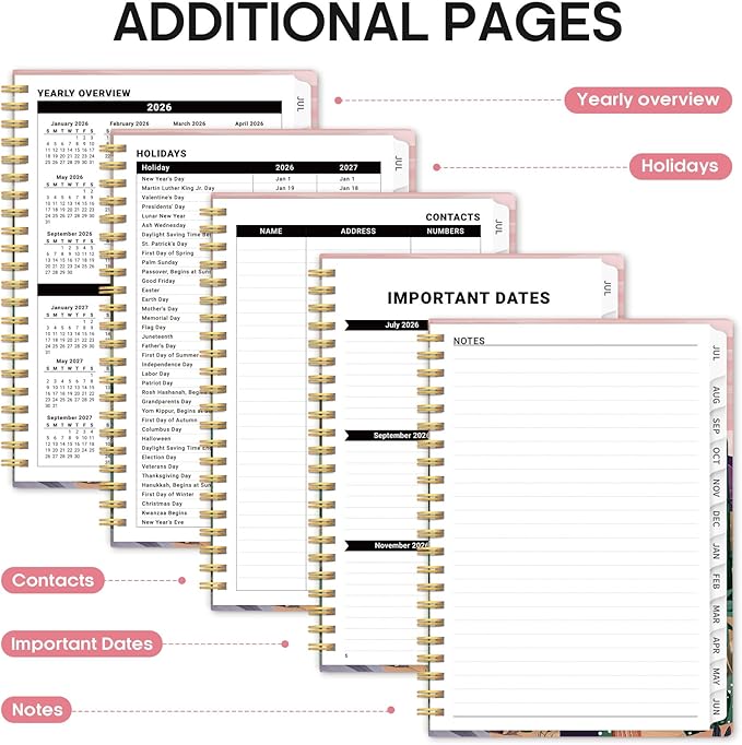 Planner 2026-2027, Academic Year Weekly and Monthly Calender Planner, from Jul 2026 - Jun 2027, Spiral Bound School Planning Book, Perfect for Teacher, Student, Women & Men, A5 (6.3" x 8.5"), Sunset Arroyo