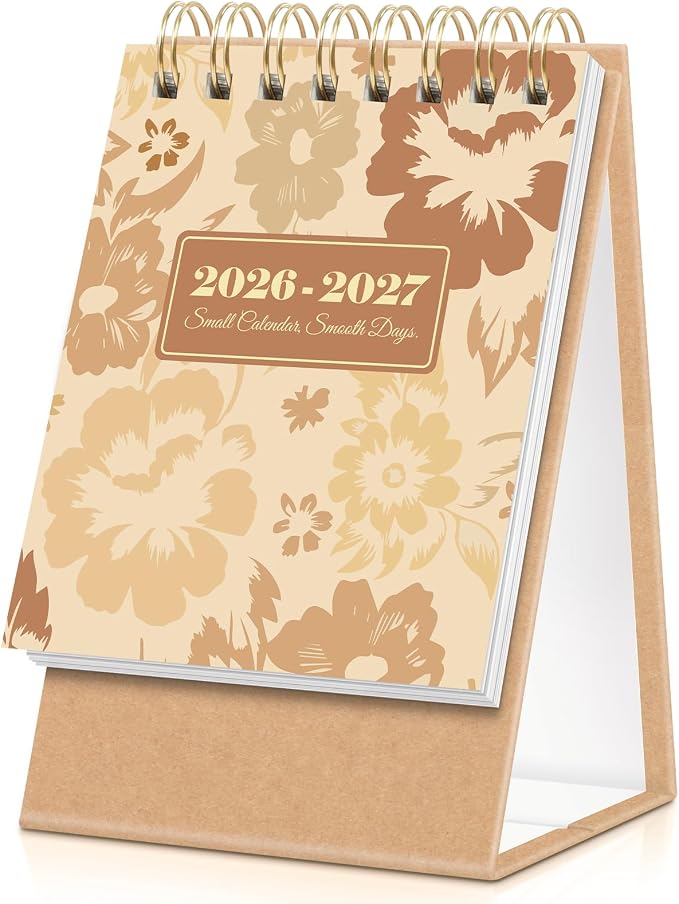 KONVINIT Small Desk Calendar 2026-2027, Aesthetic 2026 Desk Calendar - Runs From July 2026 Until December 2027, 18 Months Mini Desktop Calendar 2026 for School, Home & Office Supplies