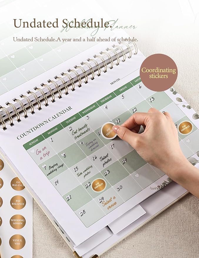 molekaus Wedding Planner Book And Organizer：Wedding Planner For Bride With Interchangeable Photo Cover & Embossed Design — Wedding Planner Bride to be Gifts, engagement gifts for couples 11.5*10.5in