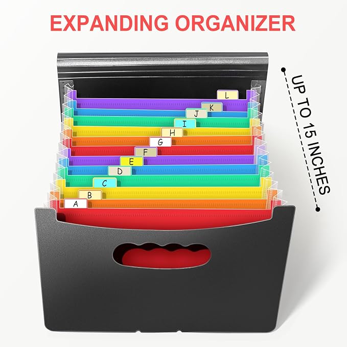 Vowcarol Greeting Card Organizer Expanding Organizer Greeting Card Storage Box Accordion Organizer