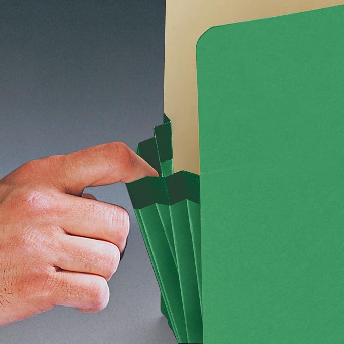 Smead File Pocket 74236, Straight-Cut Tab, 5-1/4" Expansion, Legal Size, Green, 10 per Box (74236) | (Pack of 5)