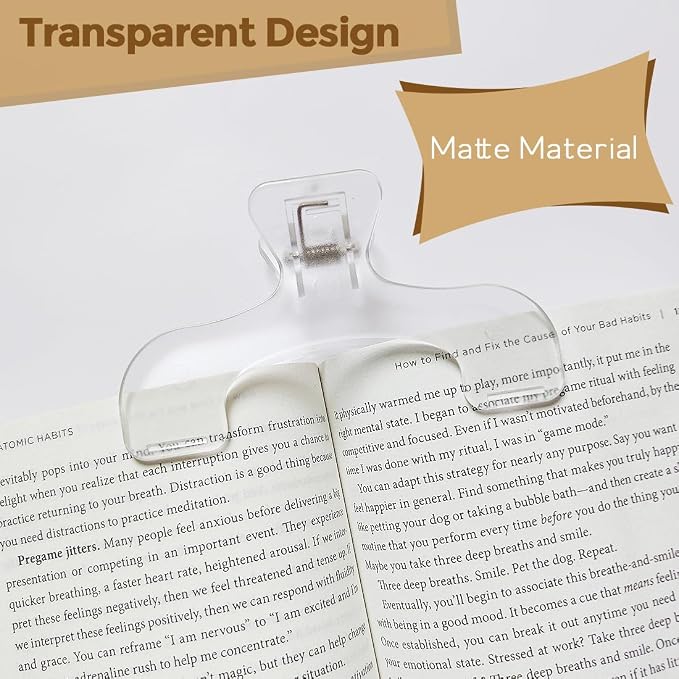 Transparent Book Page Holder for Reading, Book Opener Holder Convenient for Reading Teaching and Fixing Music Book, Page Marker Clips for Teacher Clerk 1Pc