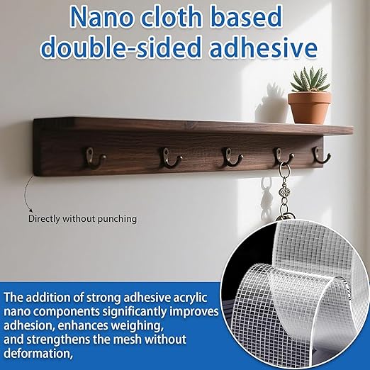 Maine 0.02 inches Thick * 1.18inches Wide Nano-Sticky Tape, mesh Adhesive Strips, Extremely Strong Toughness, Waterproof and Detachable (10, 16.4ft)