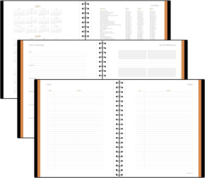 AT-A-GLANCE Undated Planning Notebook with Reference Calendars, 8.5" x 11", 168 Pages, Plan. Write. Remember., Black (7062090527)