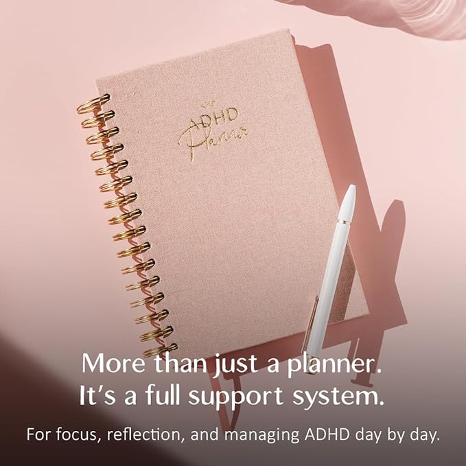 The ADHD Planner - Undated Daily Weekly Schedule Organizer Journal for Disorganized People - Habit Tracker Record Emotions & Mood - Academic Goals - Structure & Focus for Adults Brains (Spiral)