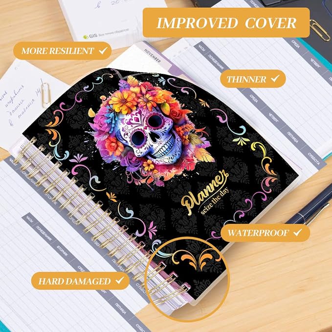 Planner 2026-2027, 18 Months Large Academic Daily Weekly Monthly Organizer | July 2026 - Dec 2027, 8.5x9.8" Size, Page Tabs & Separator Page, Pocket Folder, Bookmark Included, Stickers & Sticky Note Set
