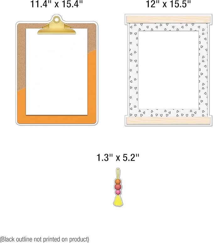 Carson Dellosa Creatively Inspired 17-Piece Classroom Display Bulletin Board Set, Colorful Clipboards, Frames, Bulletin Board Decorations, Inspirational Colorful Classroom Décor