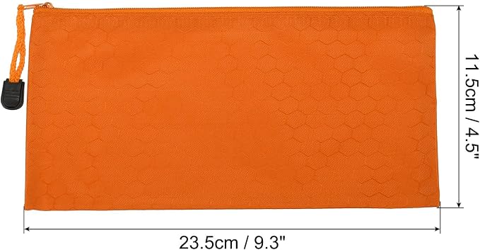 PATIKIL Waterproof Zipper File Bags, 3 Pack A6 Document Holders Pencil Pouch for Office, Orange