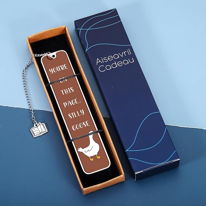 Cute Bookmarks for Book Lovers Bookish Funny Gifts for Women Metal Bookmark for Bookworm Bookmate Book Reading Accessories for Book Club Back to School Retirement Birthday Christmas (Brown)