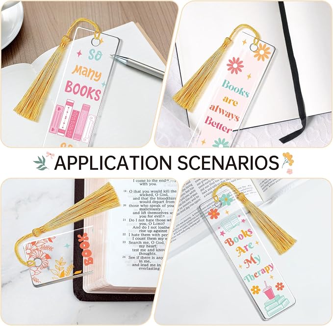 AFRITEE UV DTF Bookmark Wraps - 24 Sheets Boho Butterfly Flowers Double Sided Transfer Sticker DIY Bookmark Decals Craft Decoration
