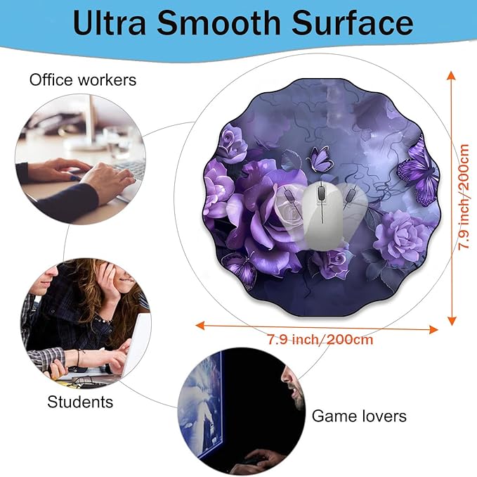 Pen Holder and Anti-Slip Mouse Pad Combination, Makeup Brush Storage Box, Tableware Storage Box, Suitable for Office and Home - Purple Rose