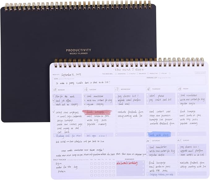 Weekly Planner Notepad-Minimalist 7-Day To Do List, 54 Sheets Dashboard Desktop Planner to Organizes Your Schedule, Set Goals, Track Habits & Daily 3 Priority - Annual Productivity Work Planner