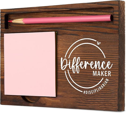 Disciplinarian Appreciation Gift for School Administrators Student Conduct Officers Behavior Specialists, Stylish and Functional Desk Organizer, Work Desk Retro Note Pad Holder SDZ349