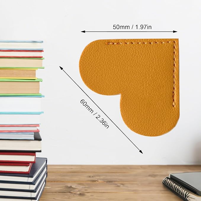 EDSG Personalized Leather Heart Bookmark, Corner Bookmark Book Marks Clip with Birth Flower & Name, Bookmarks for Women Men, Reading, Teachers, Birthday, Graduation Christmas(Gold-Heart)