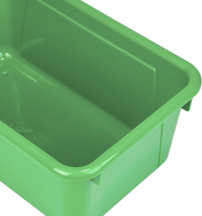 Storex Small Cubby Bins, Pack of 5, 12.2 x 7.8 x 5.1 Inches, Green (62417U05C)