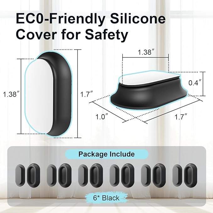 Magnetic Remote Control Holder Self-Adhesive Wall Mount, 6 Pack Upgraded Silicone Organizer Storage Wall Holder for Home Office TV, Fan and Air Conditioner Remote Control Black