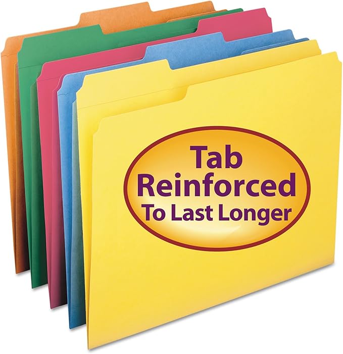 SMD11993 - Smead 11993 Assortment Colored File Folders with Reinforced Tab by Smead