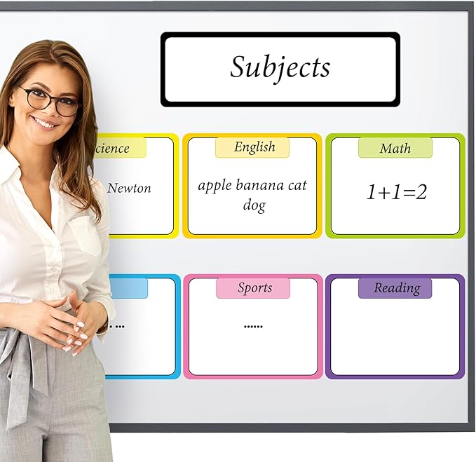 Qilery 7 Pcs Magnetic Write Wipe Organization Chart Magnetic Dry Erase Label Classroom Organization Teacher Objectives for Classroom Whiteboard Goal Target