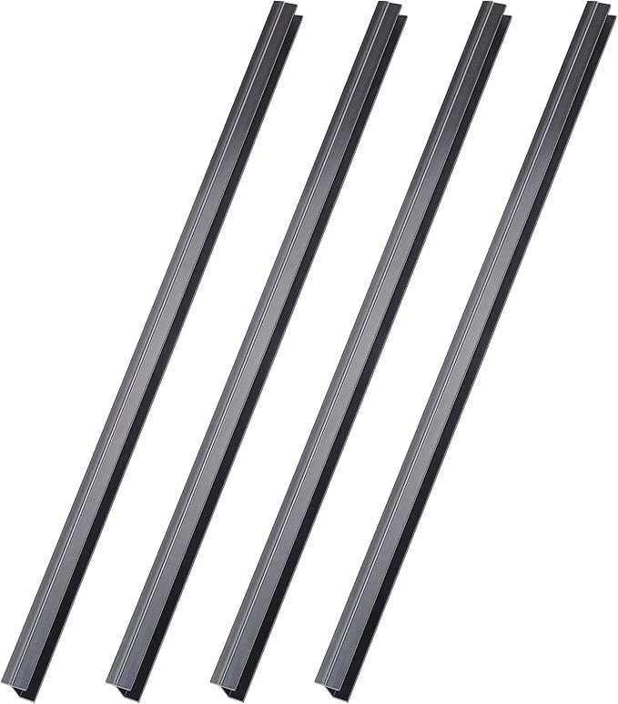 Tenare 4 Pieces Hanging File Rails PVC Black File Rails Hanging System Keeping Your Folders Neat and Organized(3/4 Inch Drawer Sides 24 Inch Long)
