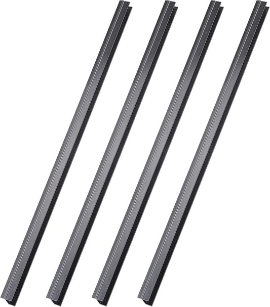 Tenare 4 Pieces Hanging File Rails PVC Black File Rails Hanging System Keeping Your Folders Neat and Organized(3/4 Inch Drawer Sides 24 Inch Long)