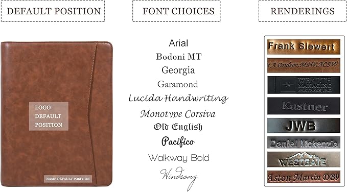 Calfinder Personalized Portfolio for Women&Men, Free Name Engrave,Customized Leather Padfolio with Logo or Name, Business Portfolio with A4 Writing Pad Holder for Resume,Interview