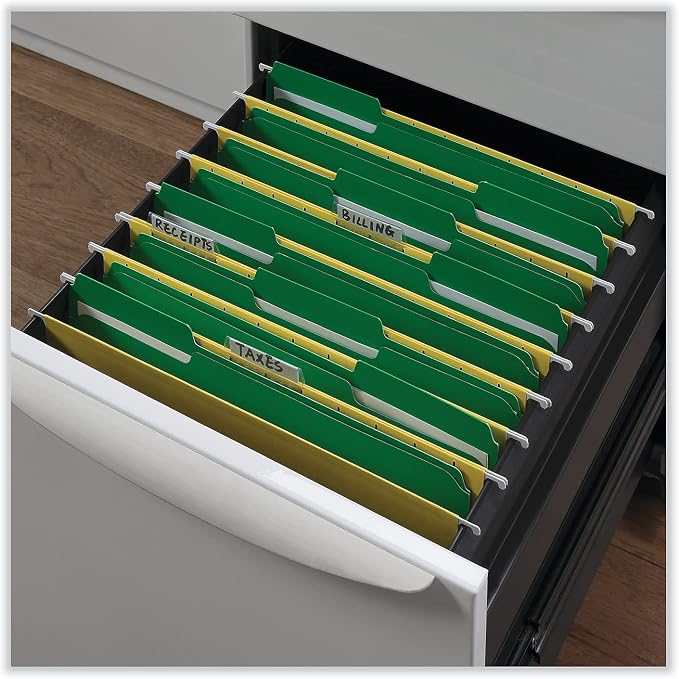 Universal Green Reinforced Top Tab File Folder, Letter Size, 1/3 Cut, Pack of 100