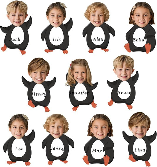 60Pcs Winter Penguin Paper Cutouts Winter Bulletin Board Decorations Black Penguin DIY Photo Craft Cutouts Christmas Classroom Supplies for Teacher Student School Holiday Party Chalkboard Wall Decor