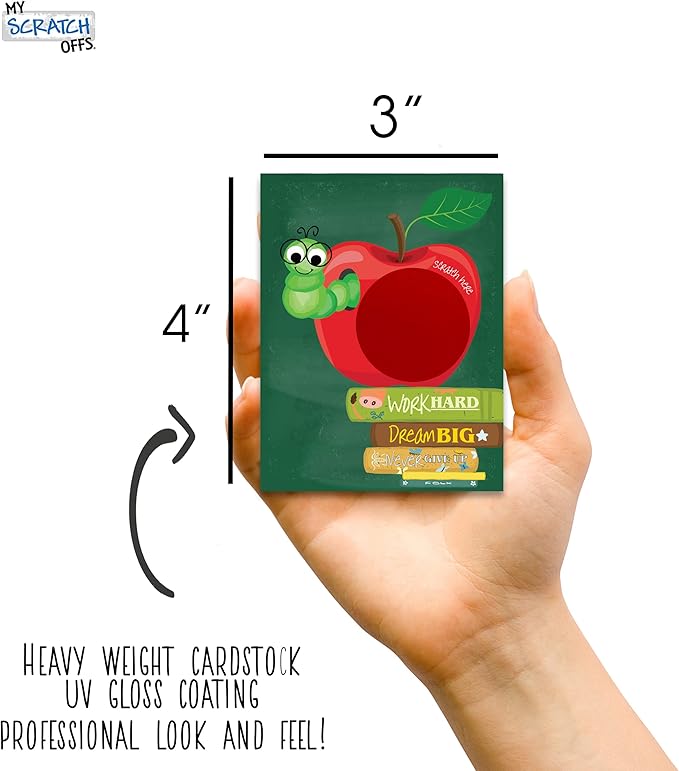 My Scratch Offs - Scratch-Off Card Prizes for Kids, Teacher Supplies for The Classroom - Apple Bookworm